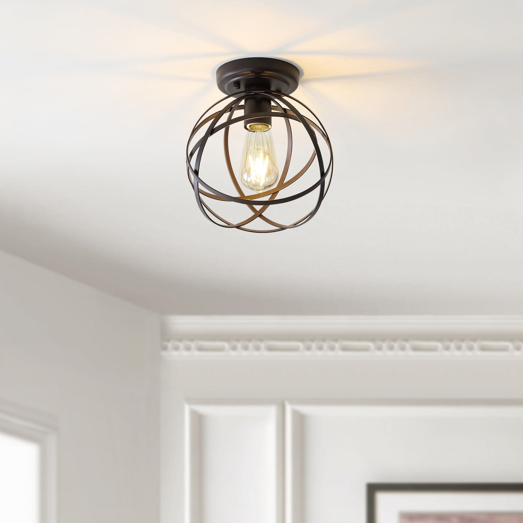 Alba 8.5" Oil Rubbed Bronze Orb LED Flush Mount