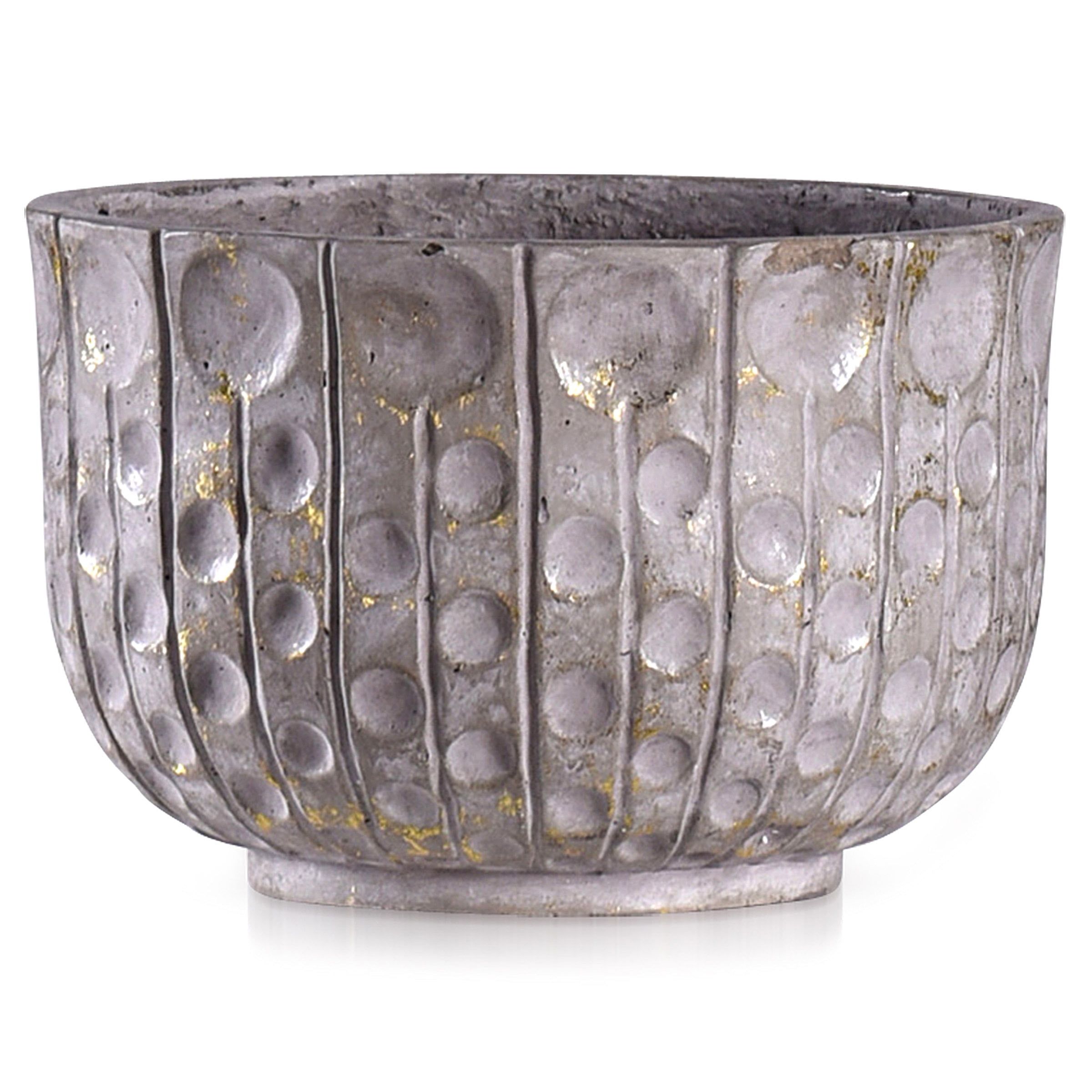 Alcamo Grey and Gold Recycled Paper Decorative Bowl