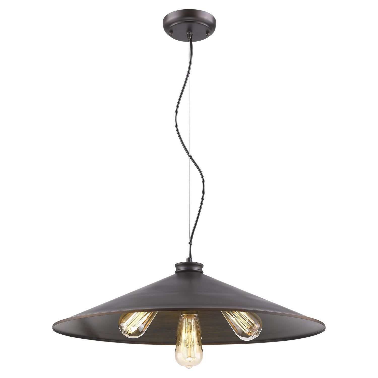 Alcove Classic 4-Light Globe Pendant in Oil-Rubbed Bronze with Brass Interior