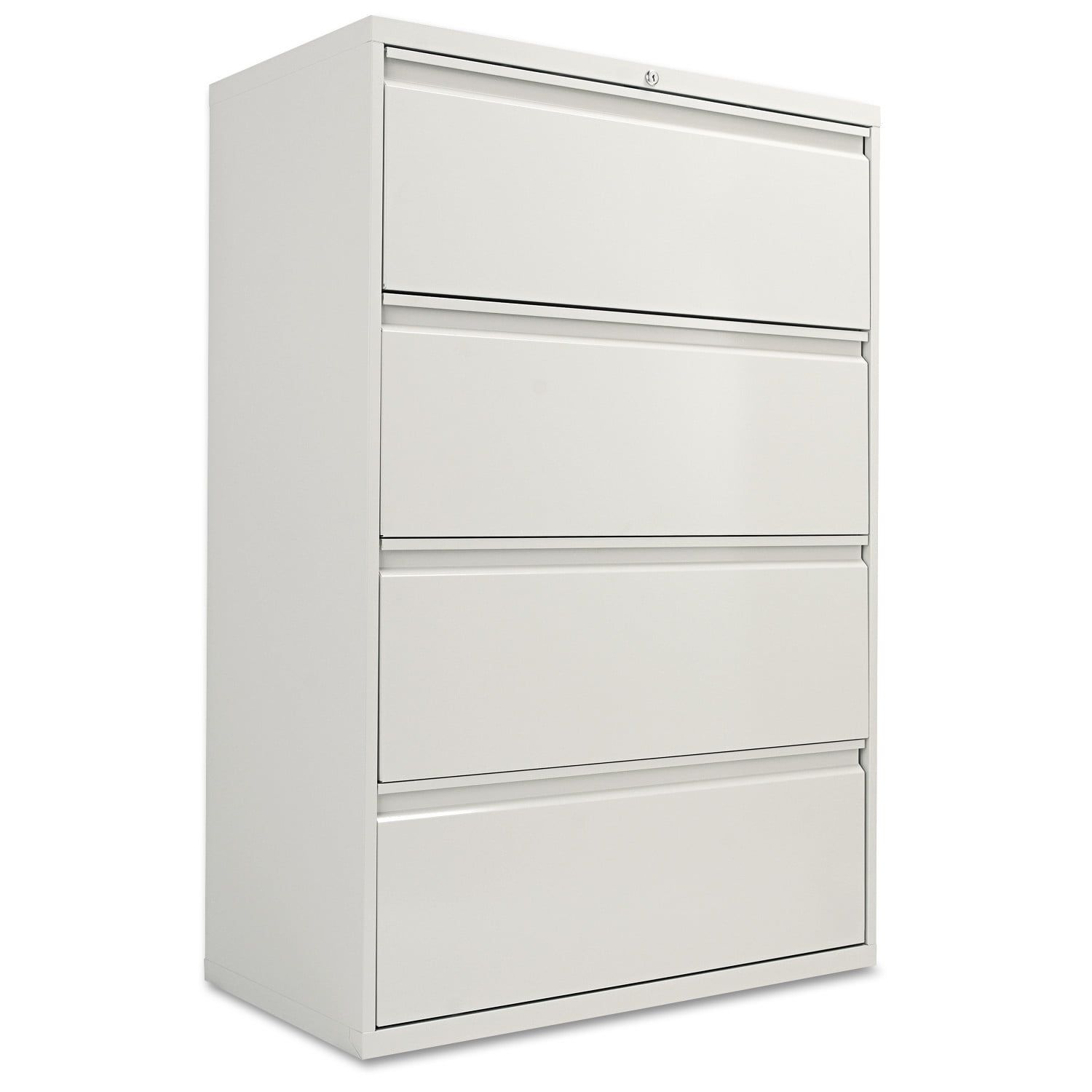 Light Gray Lockable 4-Drawer Lateral Filing Cabinet