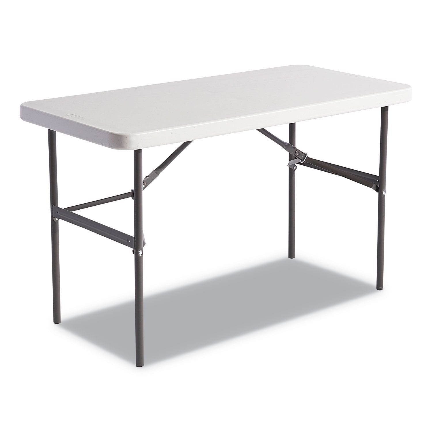 Platinum and Charcoal 48" Rectangular Folding Table with Steel Legs