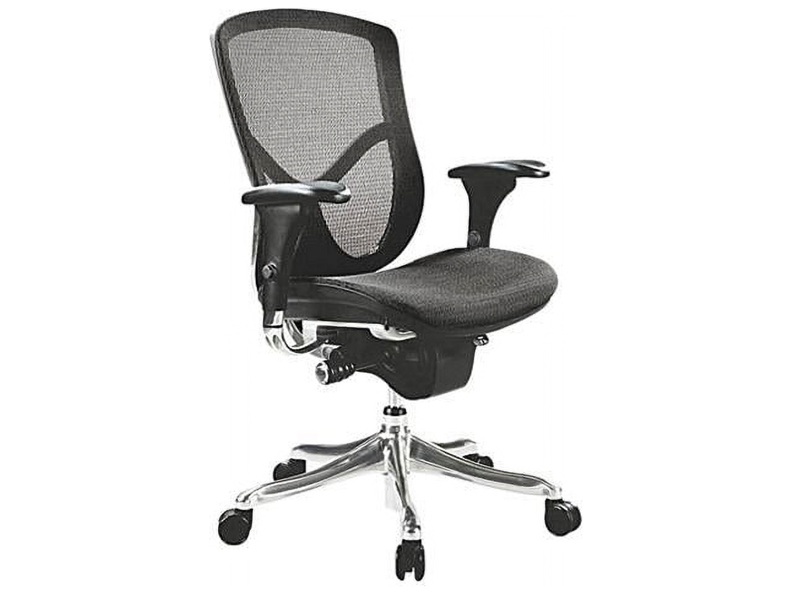 Alera EQ Ergonomic Mid-Back Black Mesh Swivel Chair with Aluminum Base