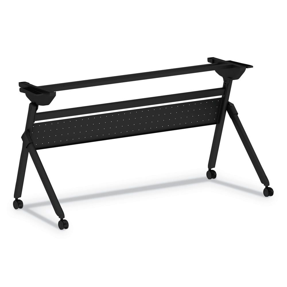 Black Powder-Coated Steel Flip and Nest Table Base, 58"