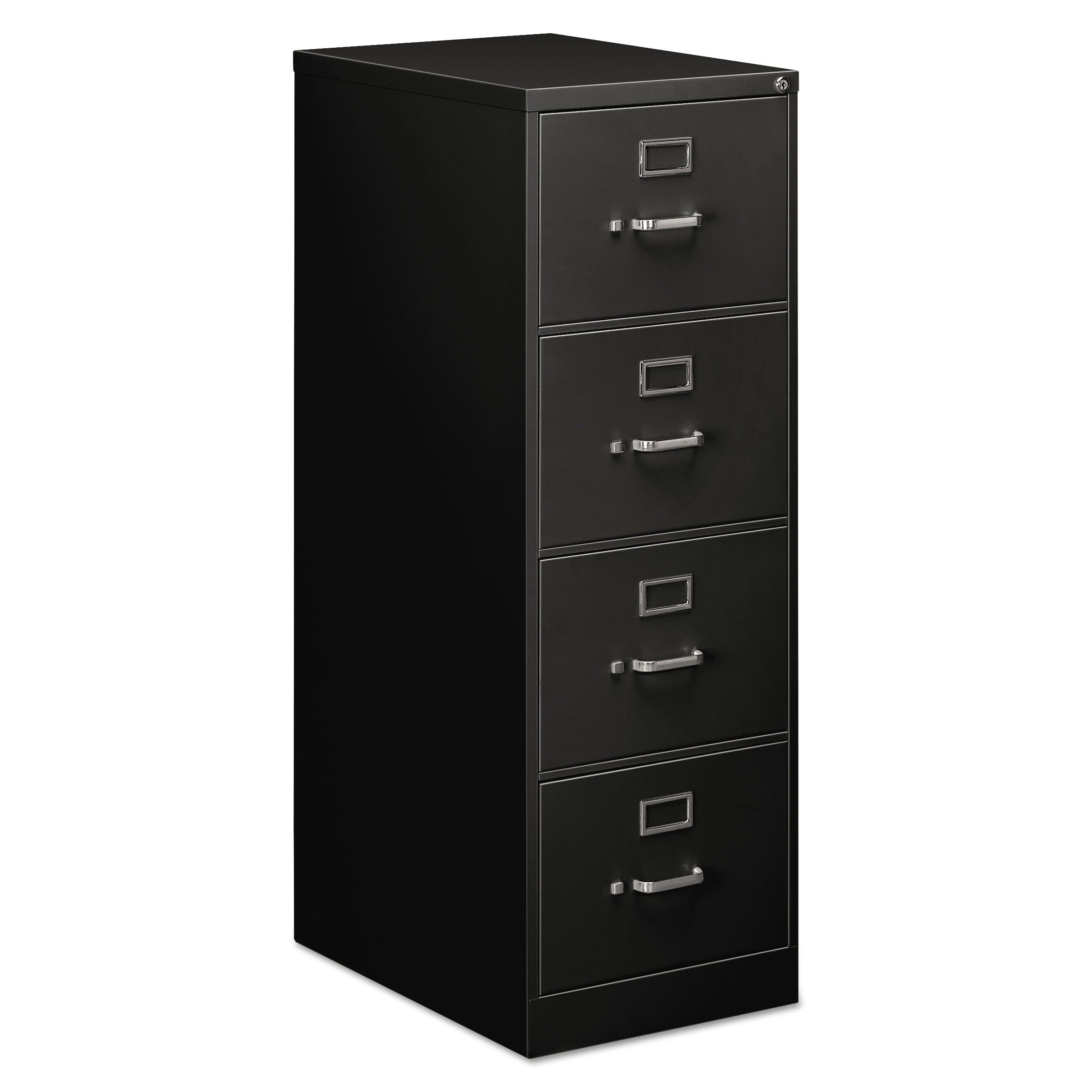 Black Steel 4-Drawer Lockable Vertical File Cabinet