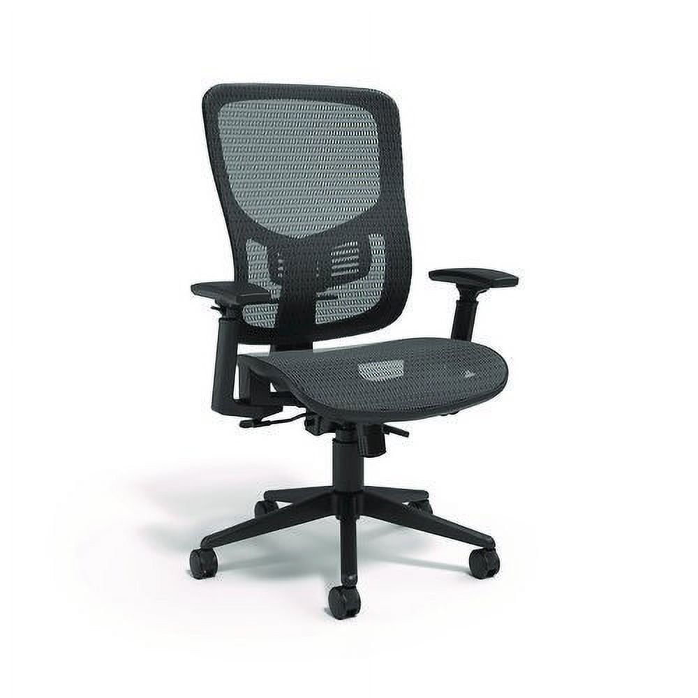 Black Ergonomic Mesh Swivel Task Chair with Adjustable Arms