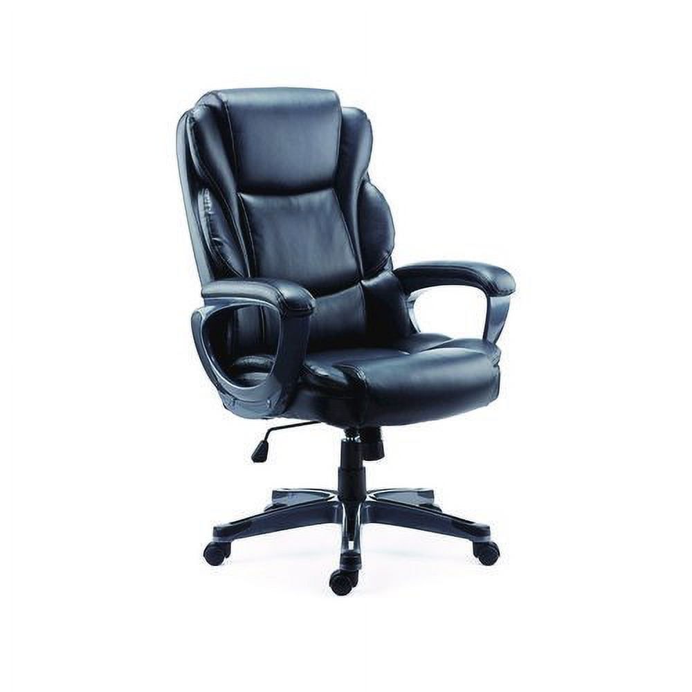 Black High Back Leather Manager Chair with Adjustable Features