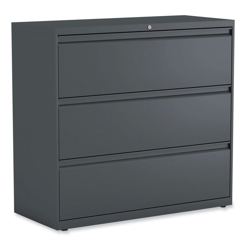 Charcoal 3-Drawer Lockable Legal Size Mobile Lateral File Cabinet