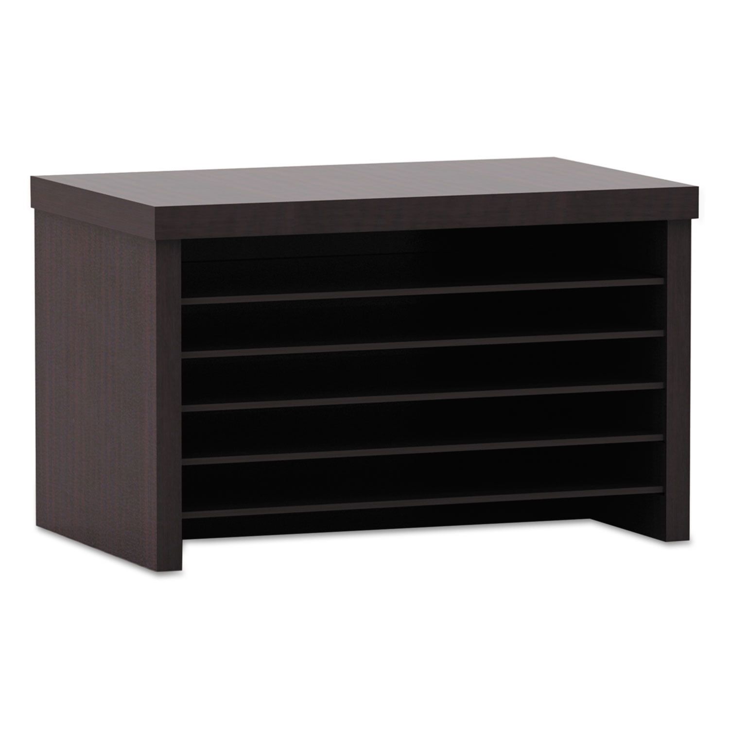 Espresso Woodgrain Laminate 6-Compartment File Organizer