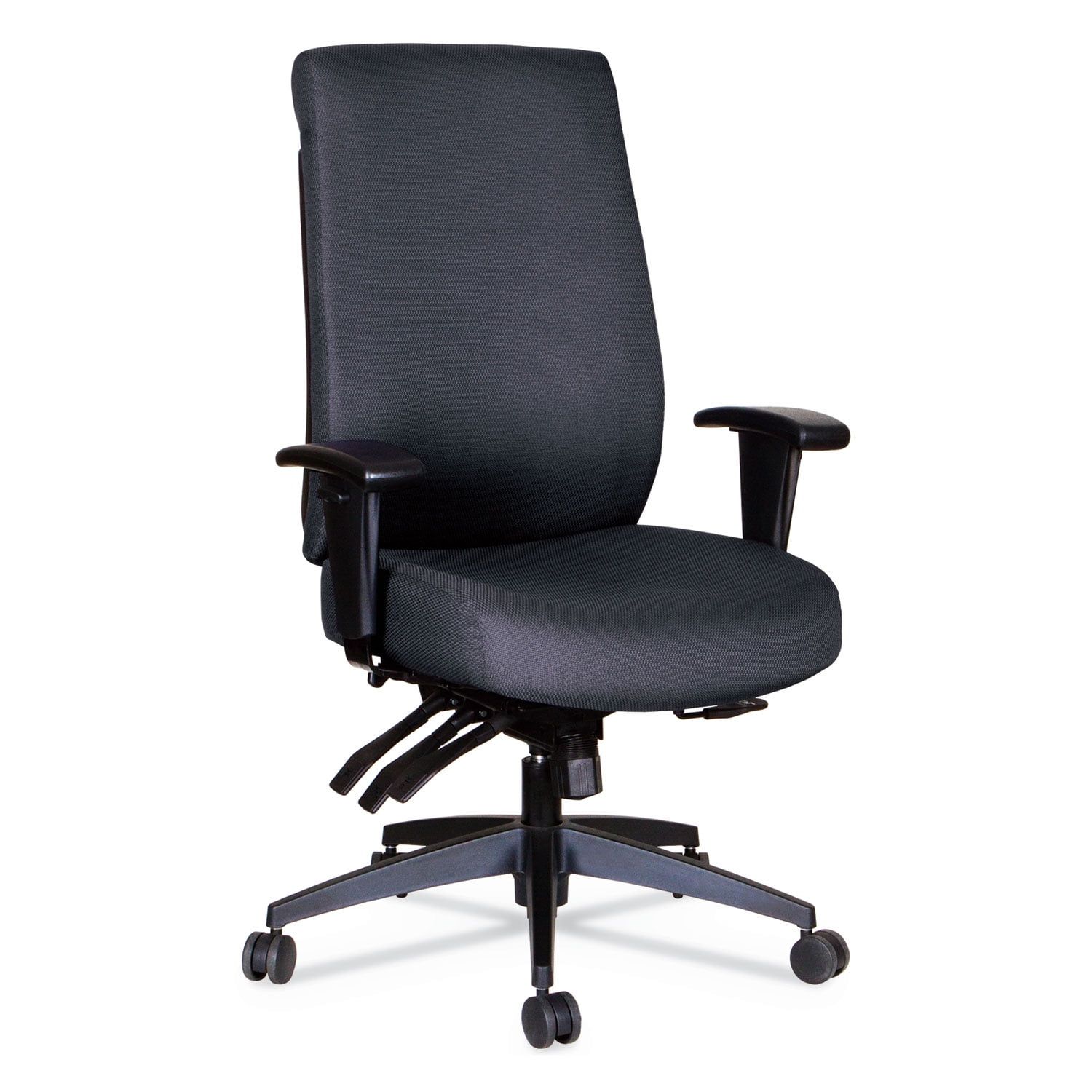 Black High-Back Ergonomic Swivel Task Chair with Adjustable Arms