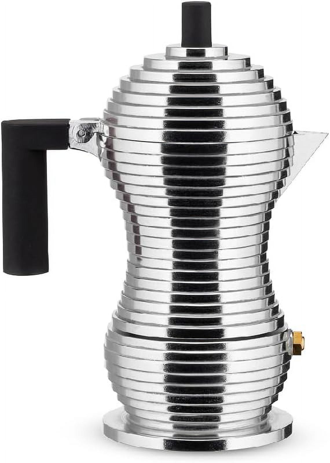 Pulcina 1 Cup Aluminum Espresso Coffee Maker with Black Handle