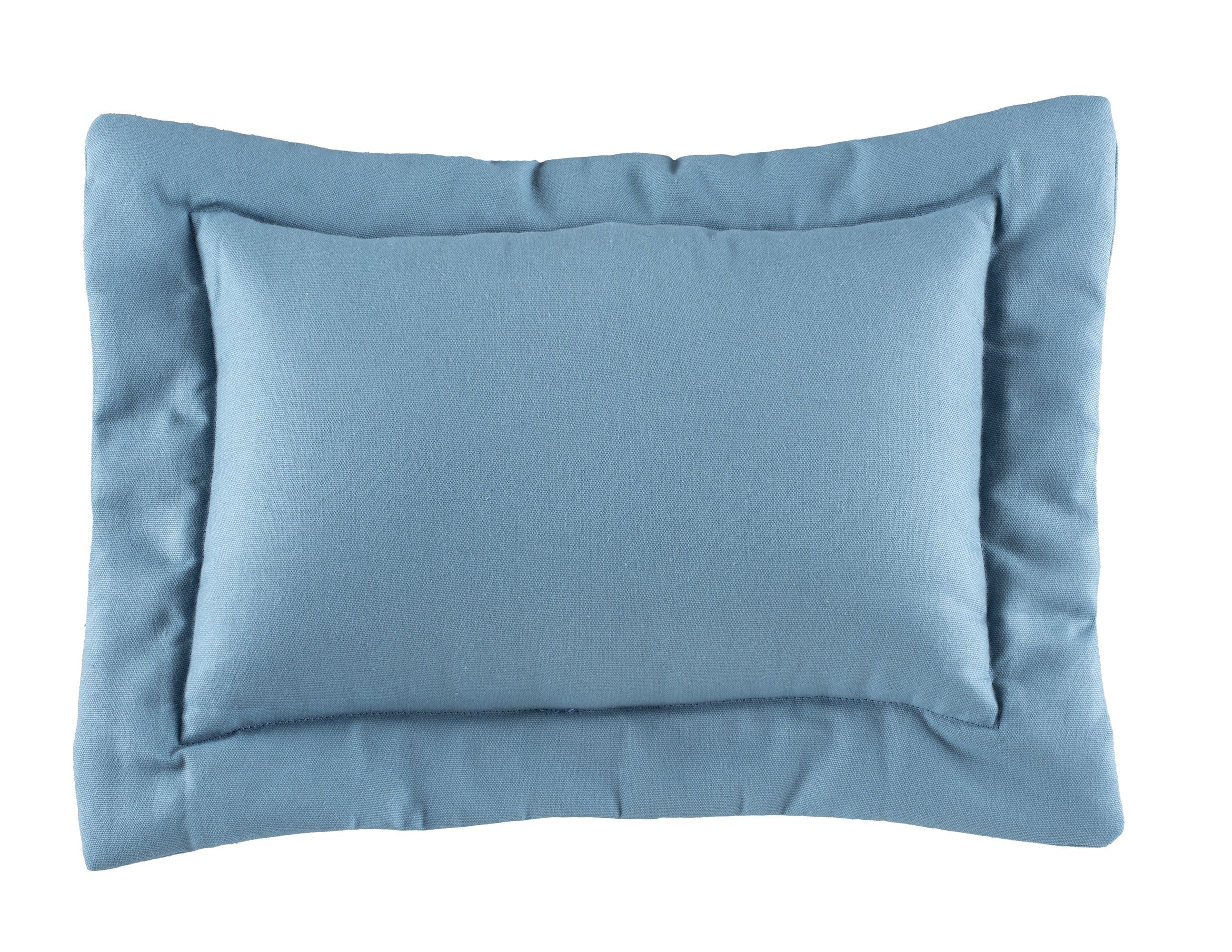 Alexandra Solid Blue Cotton Breakfast Pillow