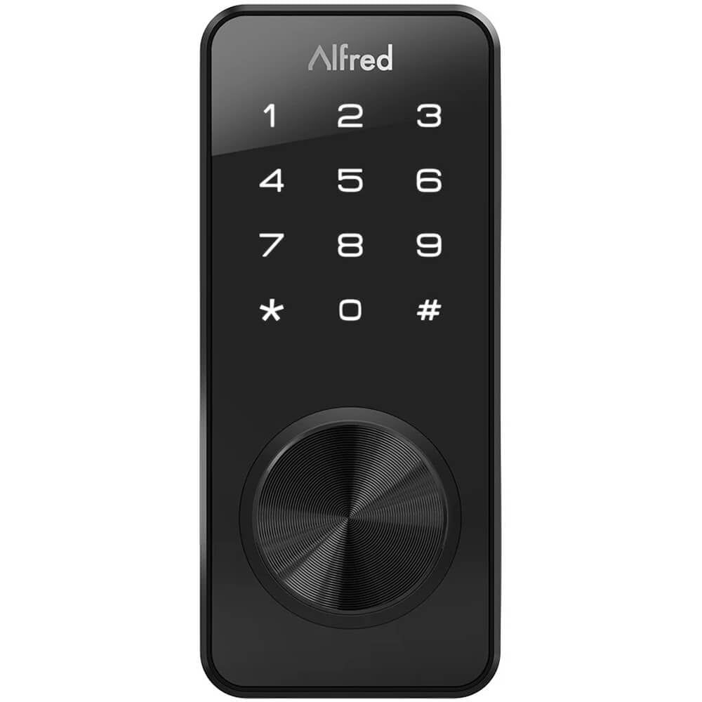 Alfred Black Wi-Fi Bluetooth Smart Deadbolt with Touchscreen Keypad