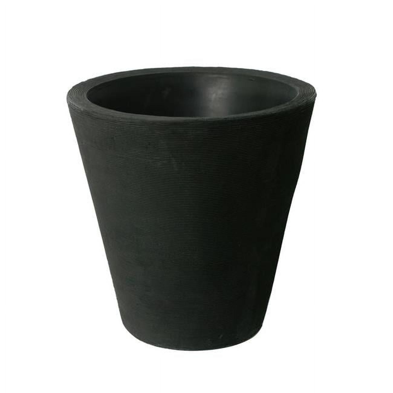 Black Large Round Self-Watering Outdoor Planter