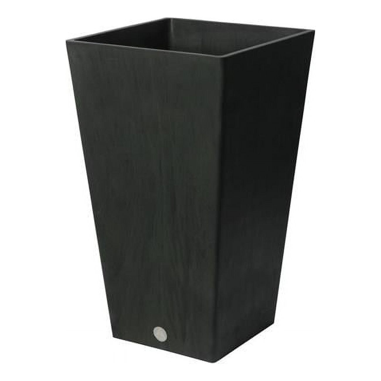 Valencia Weathered Black Square Outdoor Planter, 25 Quart