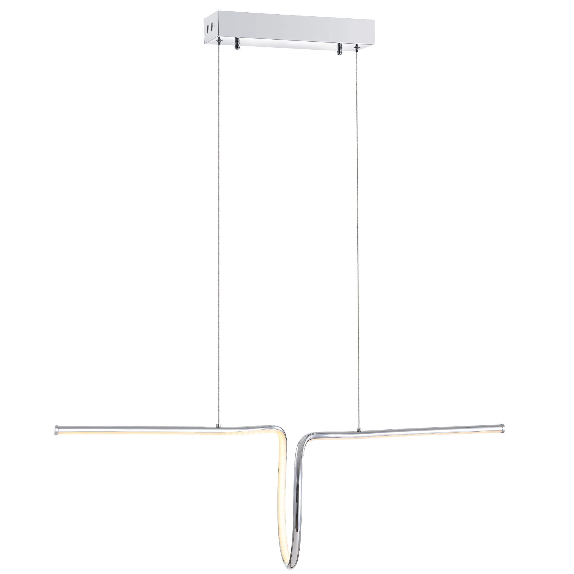 Ali 34.5" Chrome Contemporary Adjustable LED Island Pendant