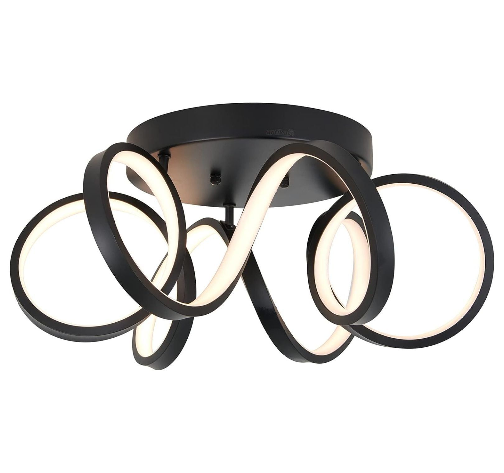 Matte Black LED Modern Flush Mount Ceiling Light