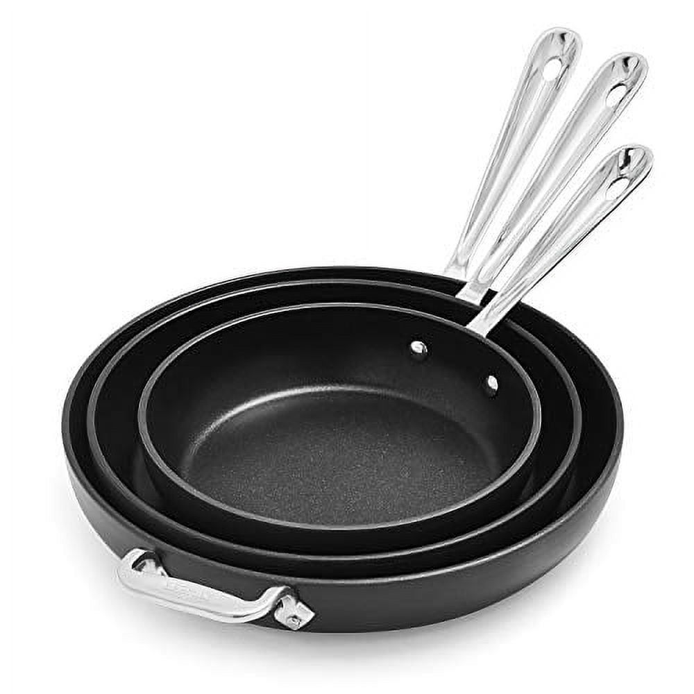 Black Hard-Anodized Aluminum Nonstick Skillet Set, 3-Piece