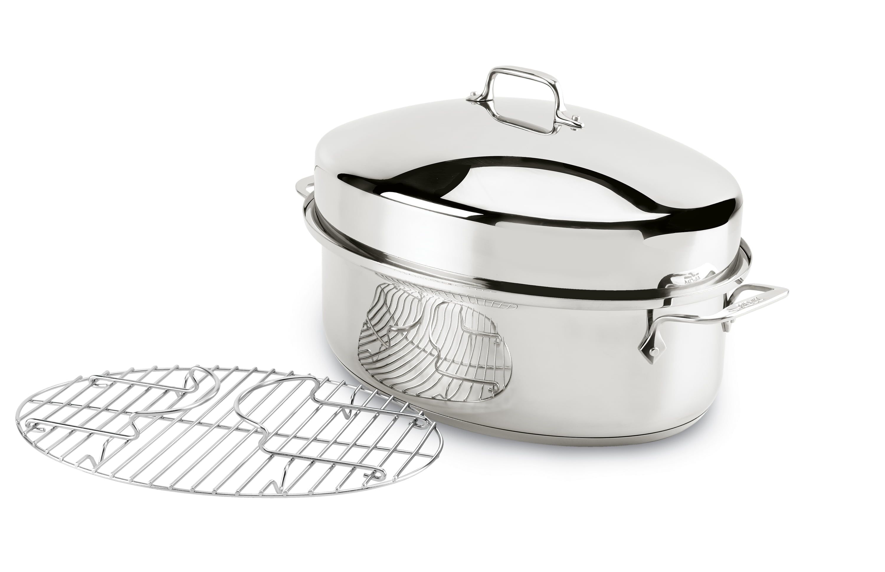 All-Clad Stainless Steel Covered Oval Roaster with Rack