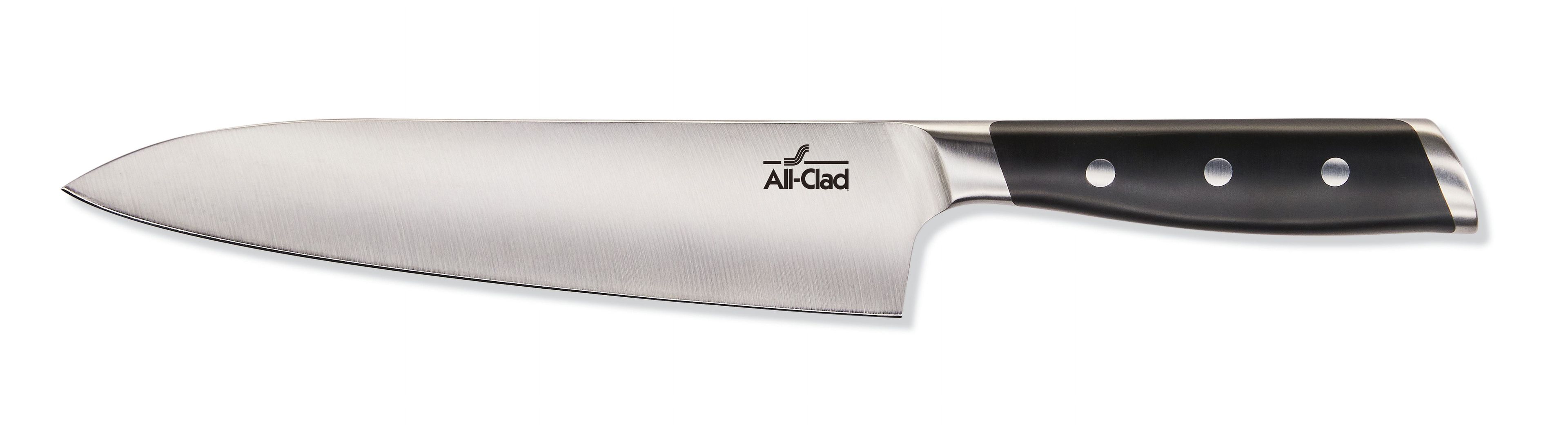 8-Inch Black Stainless Steel Chef's Knife with Forged Handle