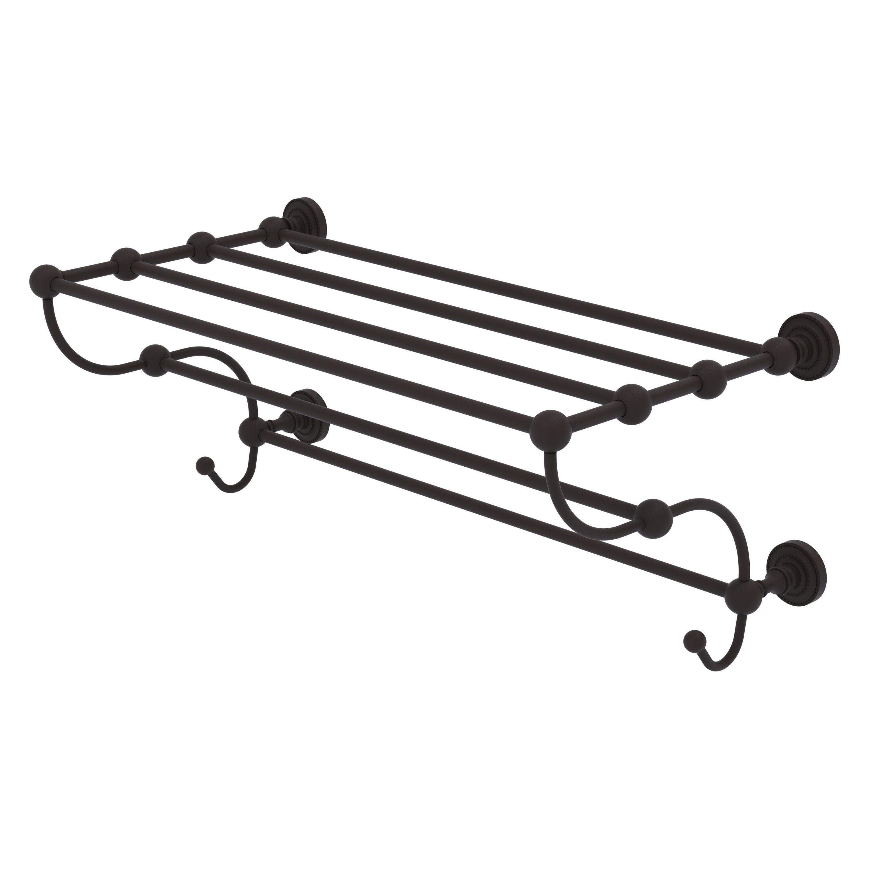 24 Inch Oil Rubbed Bronze Wall Mounted Train Rack Towel Shelf