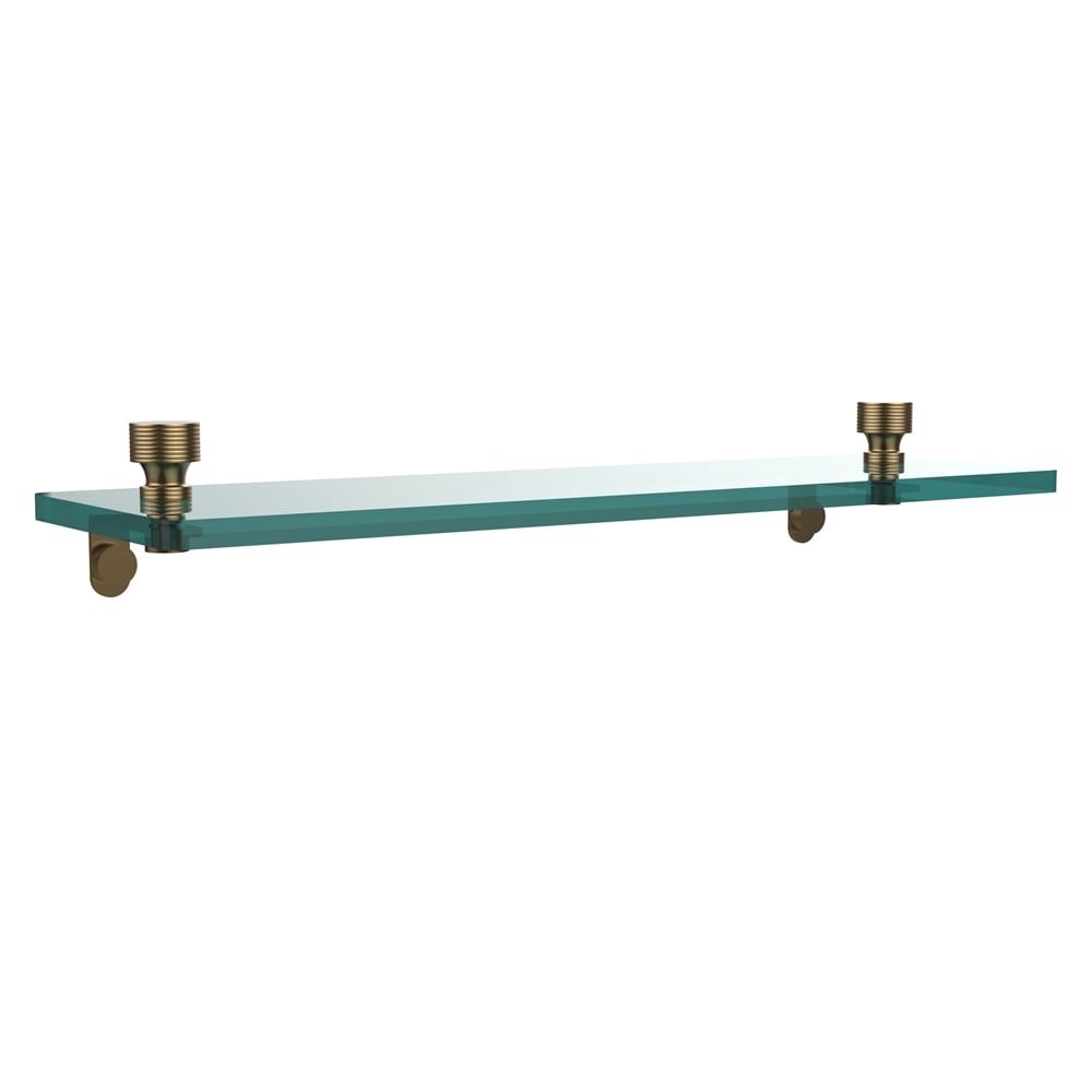 Foxtrot 16" Brushed Bronze Glass Vanity Wall Shelf