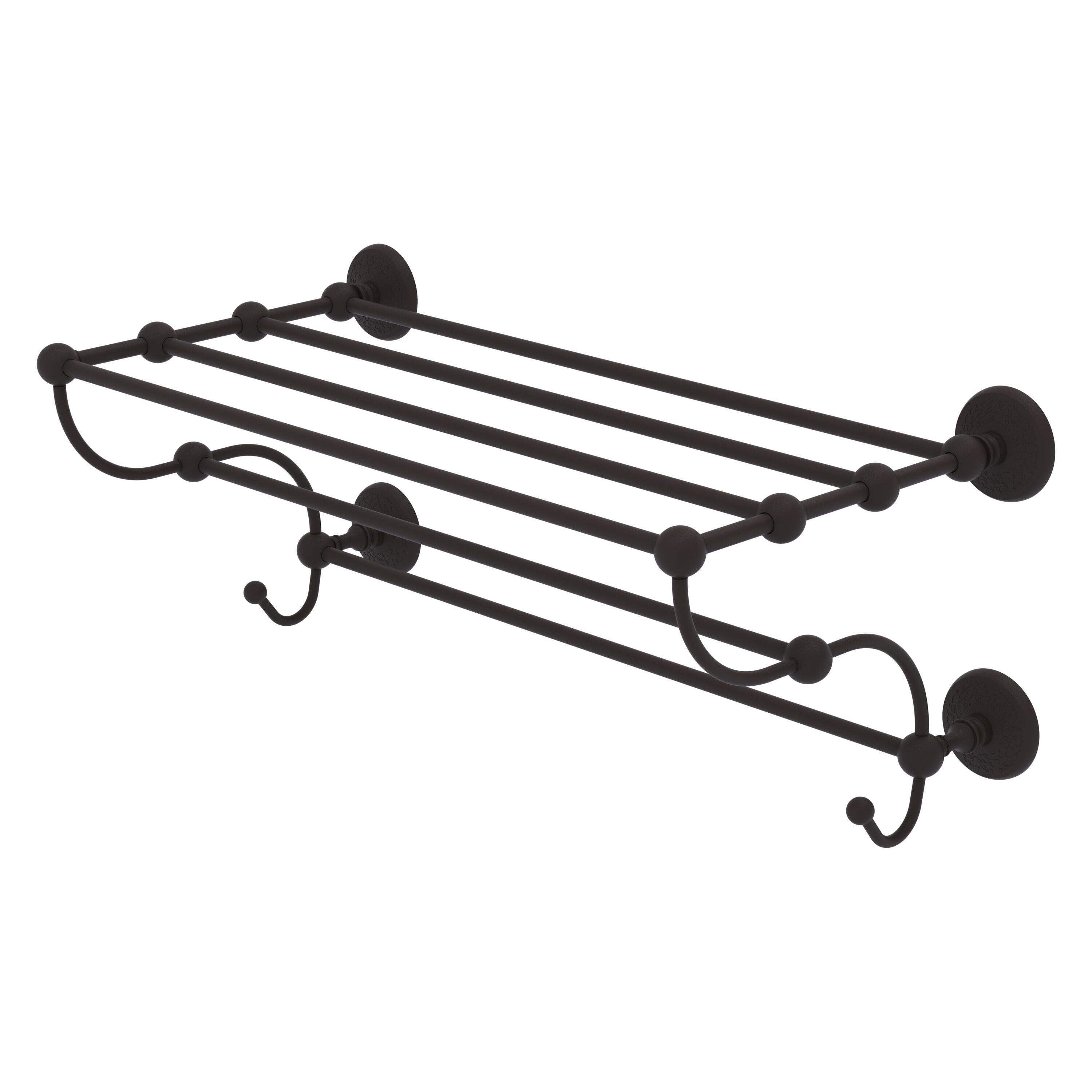 24" Bronze Wall Mounted Train Rack Towel Shelf