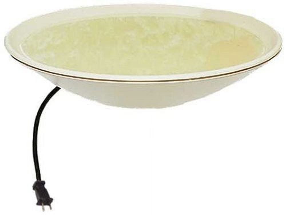 Cream Heated Plastic Bird Bath with Mounting Hardware