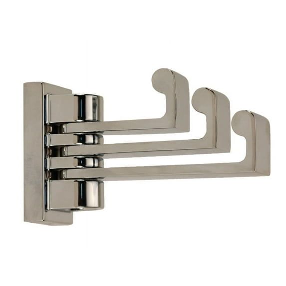Luna Polished Chrome Modern Triple Swivel Wall Hook