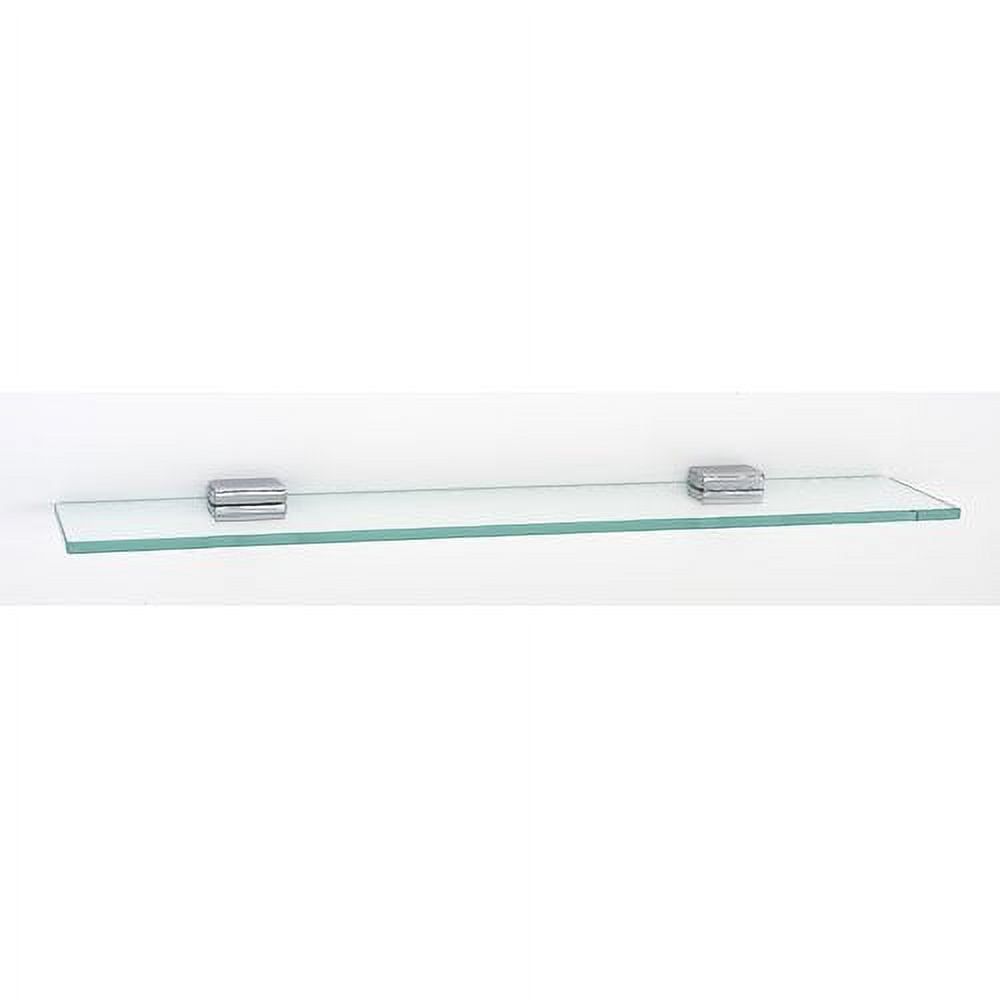 Cube Polished Chrome 24" Glass Shelf with Brackets