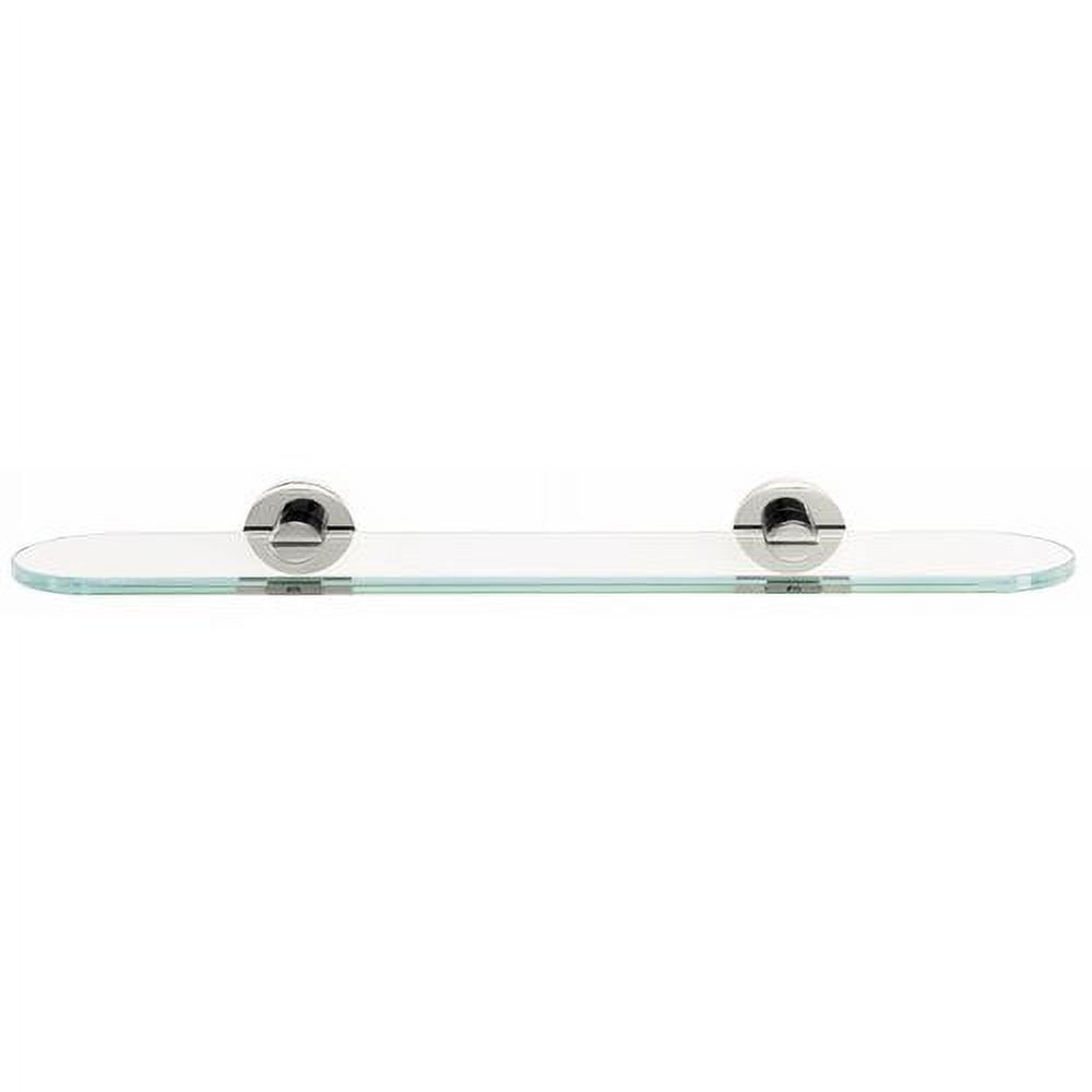 Elegant Oval Polished Nickel Glass Wall Shelf with Adjustable Brackets