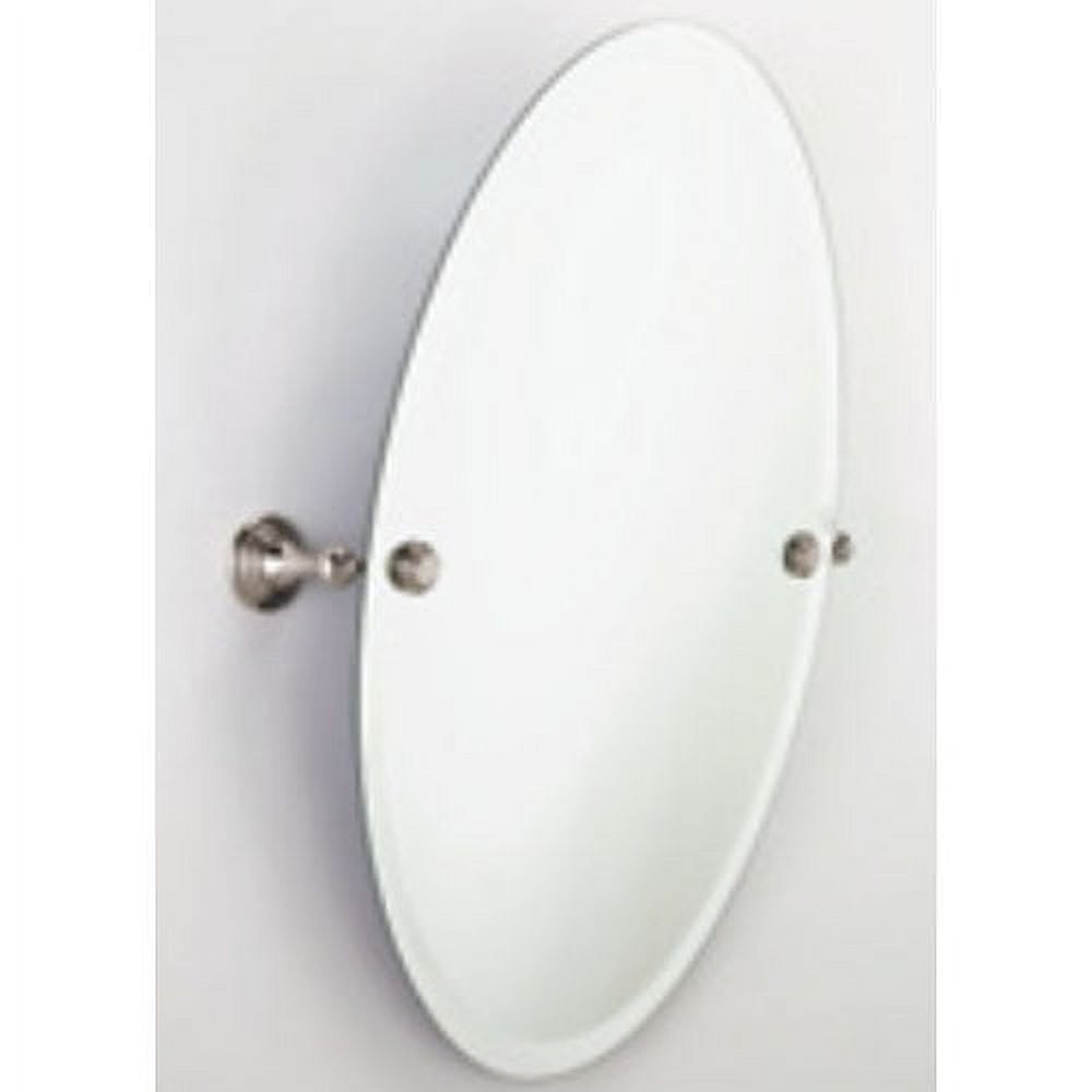 Transitional Frameless Oval Vanity Wall Mirror with Beveled Edge