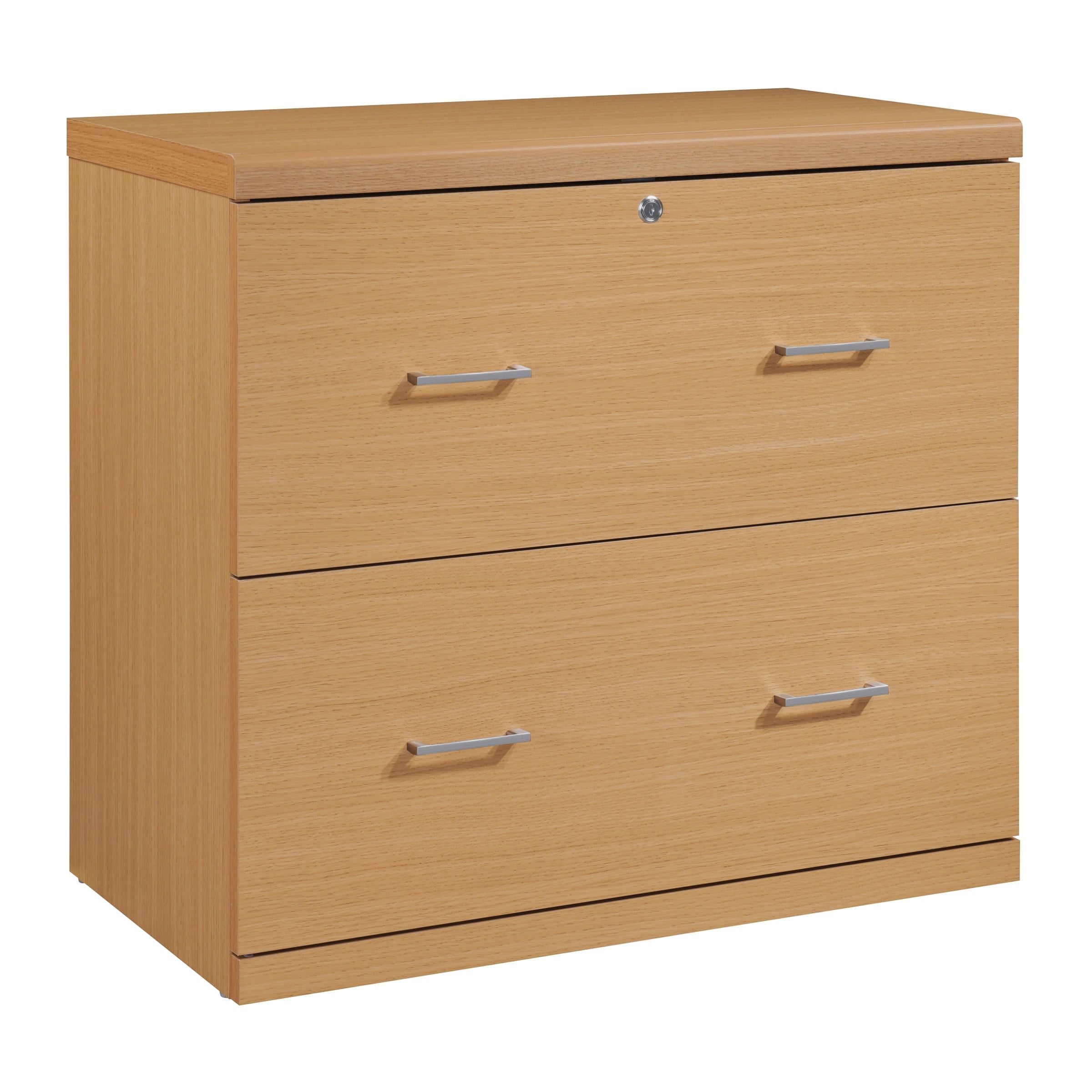 Natural 2-Drawer Lockable Lateral File Cabinet