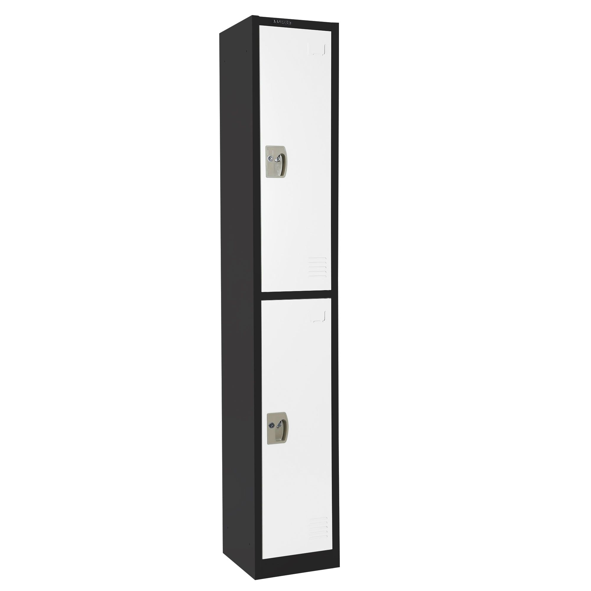 Black and White Steel Office Locker with Adjustable Shelving