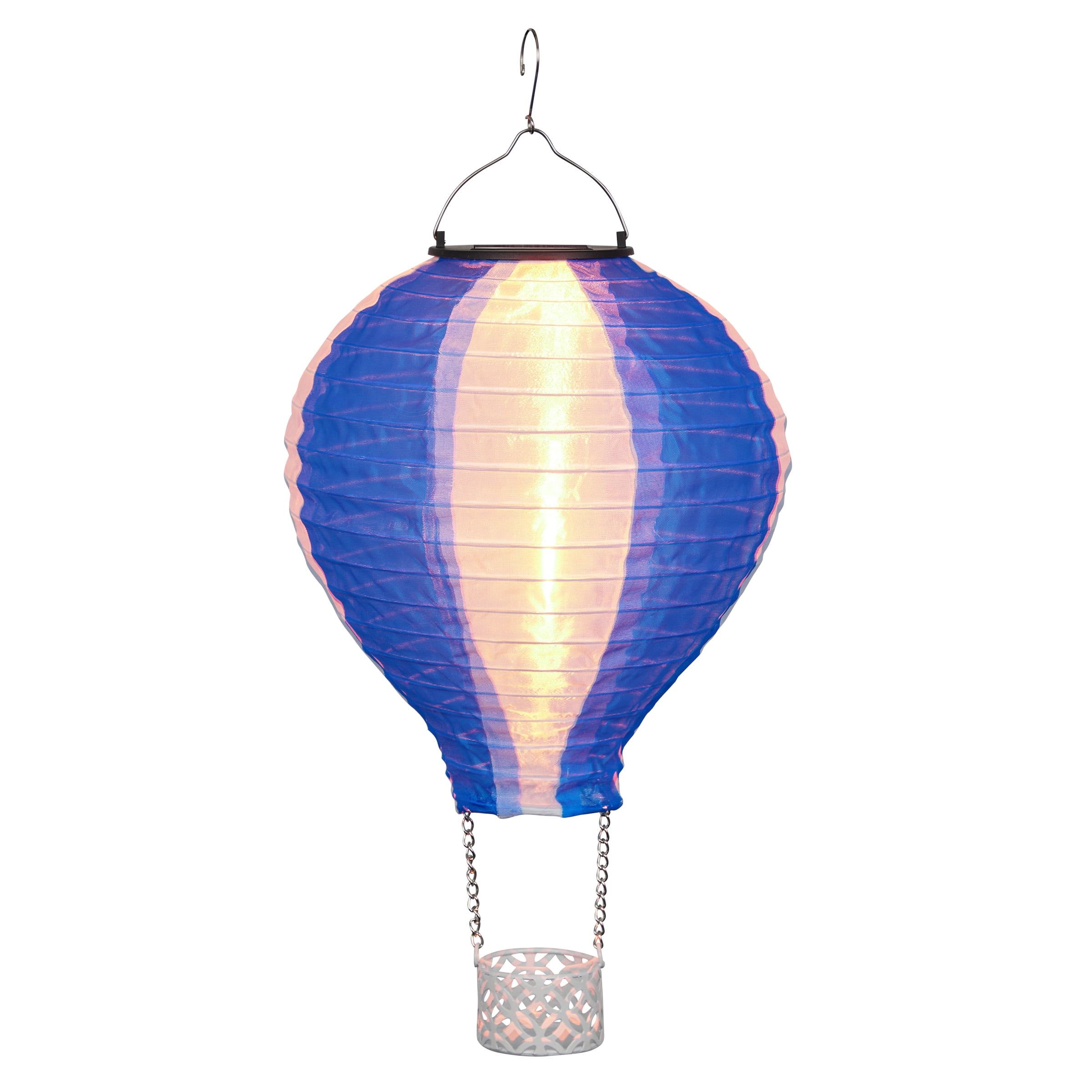 Solar Blue and White Hot Air Balloon LED Light