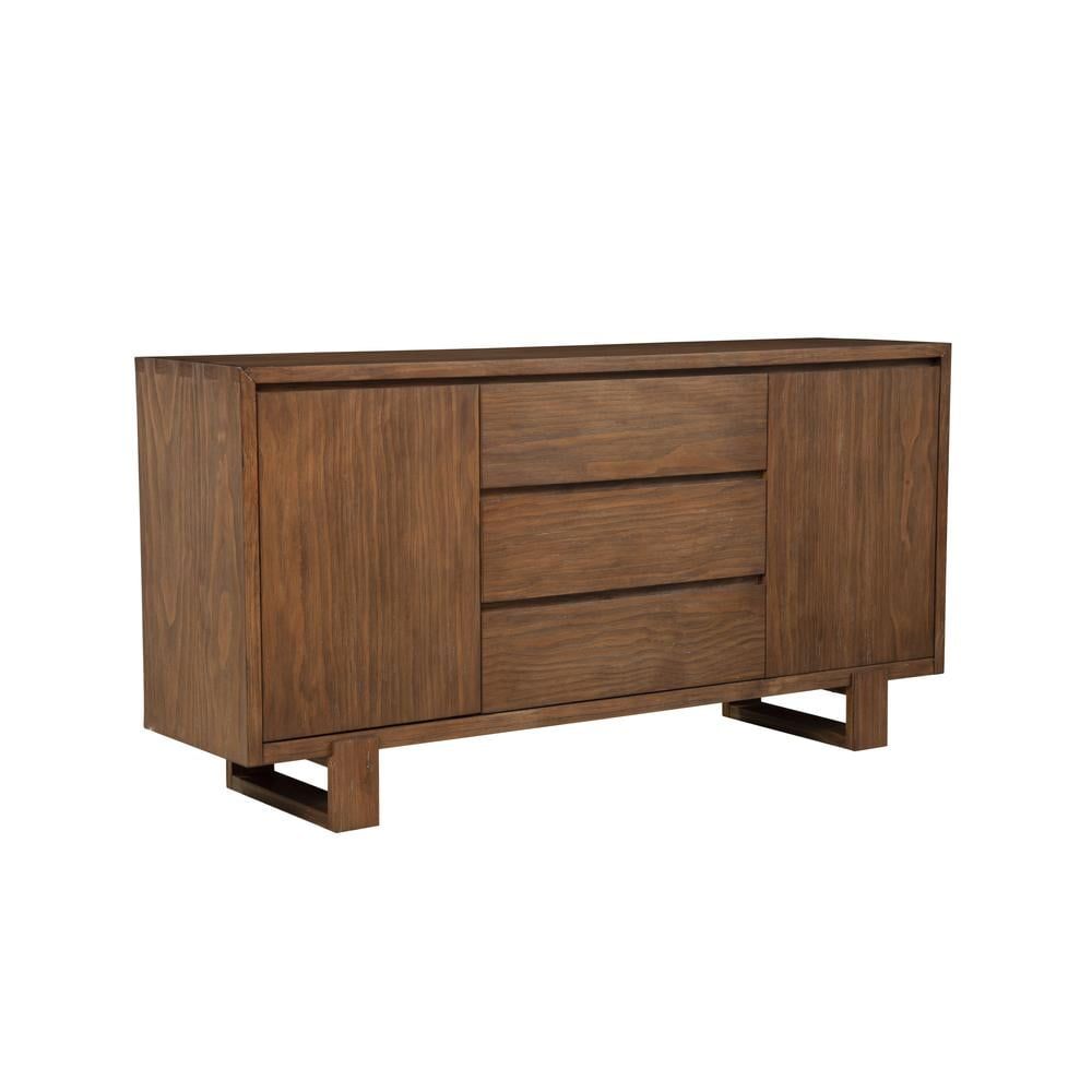 Ayala Antique Cappuccino Pine Wood Sideboard with 3 Drawers