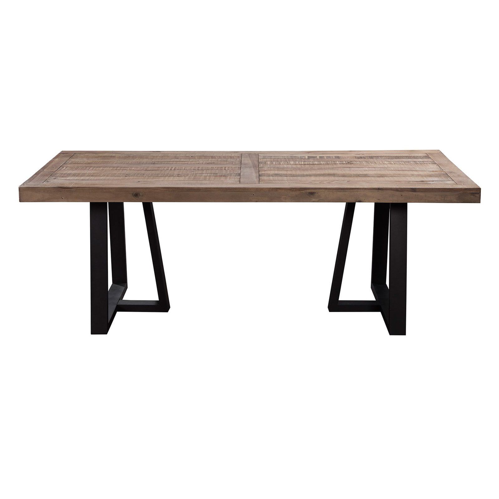 Prairie 84" Reclaimed Wood Rectangular Dining Table in Natural and Black