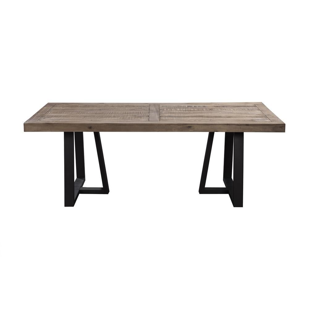 Prairie 84" Reclaimed Wood Rectangular Dining Table in Natural and Black