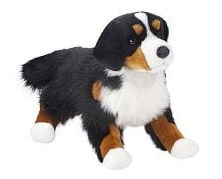 Large Brown and White Bernese Mountain Dog Plush Toy