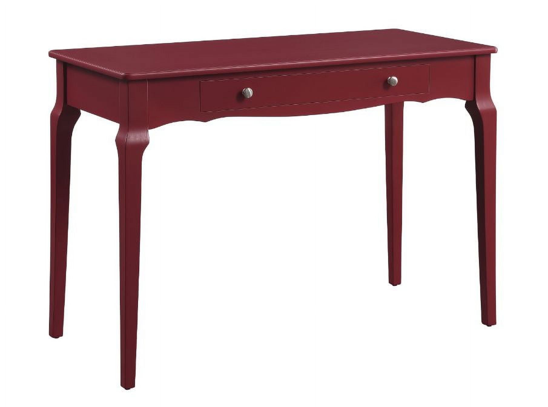 Red Wooden Writing Desk with Drawer