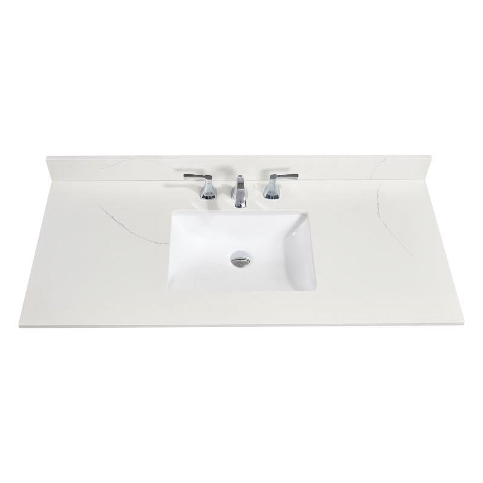 Milano White 49 in. Stone Vanity Top with Undermount Sink