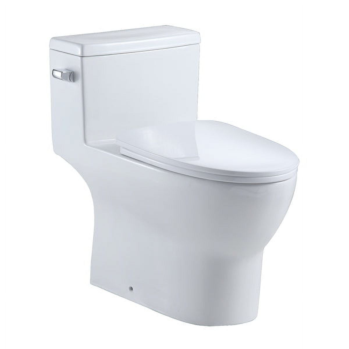 White Elongated Dual Flush High Efficiency One-Piece Toilet