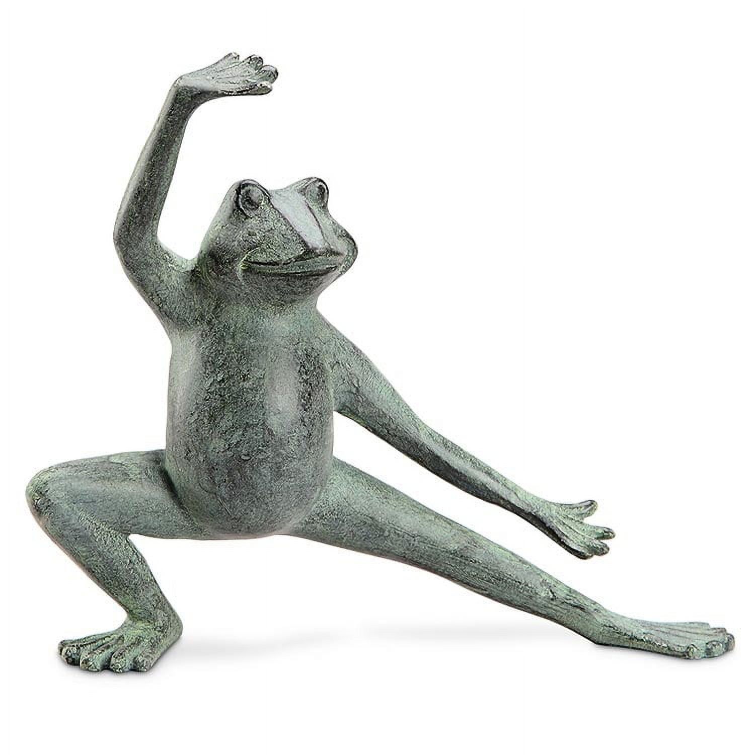 Verdigris Aluminum Stretching Tai Chi Frog Statue