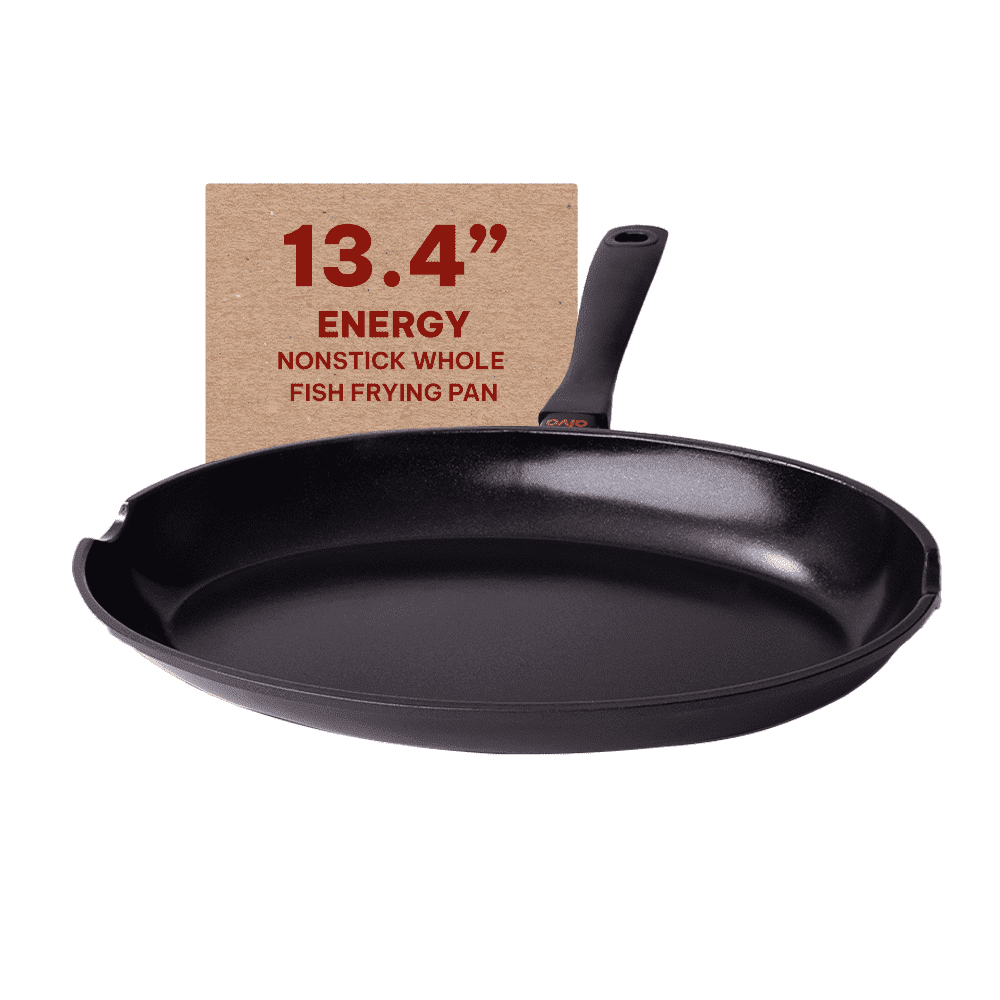 Alva 13.4" Black Nonstick Aluminum Fish Frying Pan