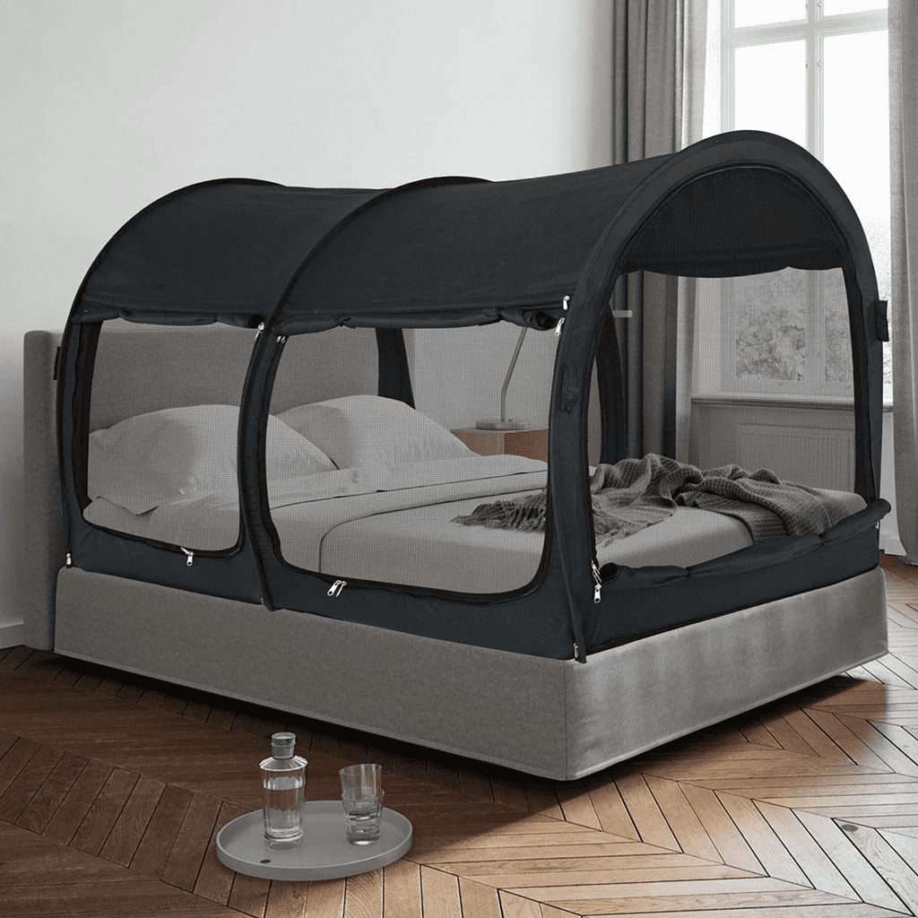 Gray Twin Size Pop-Up Privacy Bed Tent