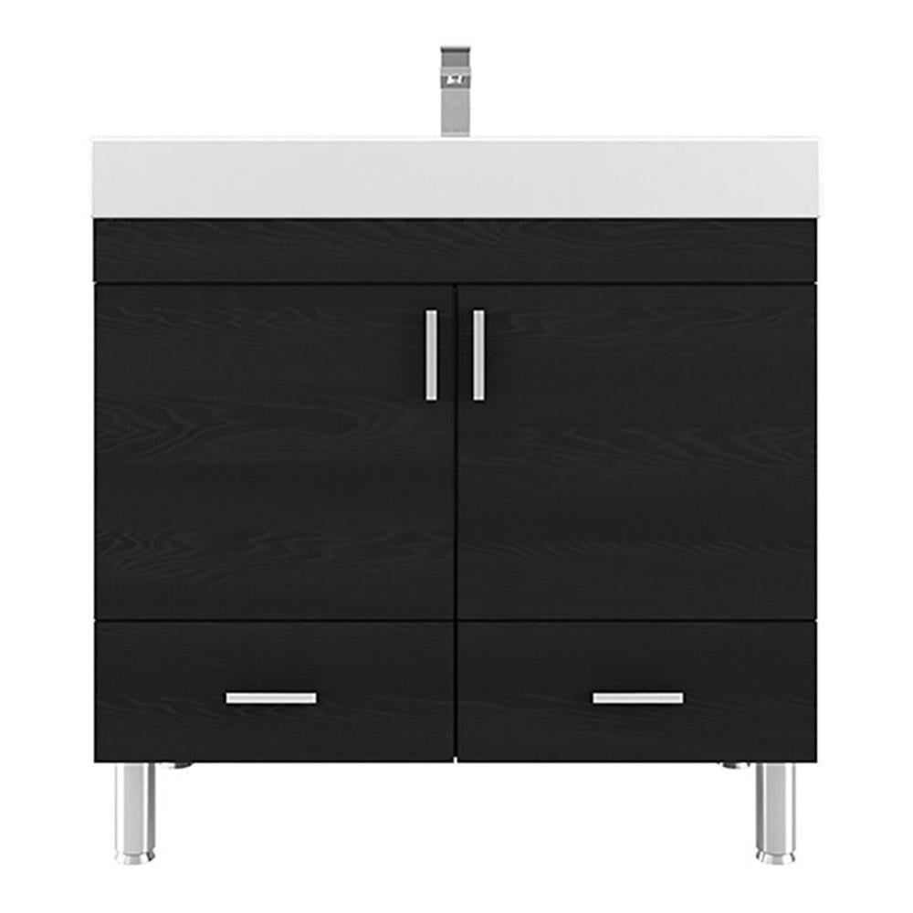 Ripley Black 36" Freestanding Wood Vanity with Acrylic Sink