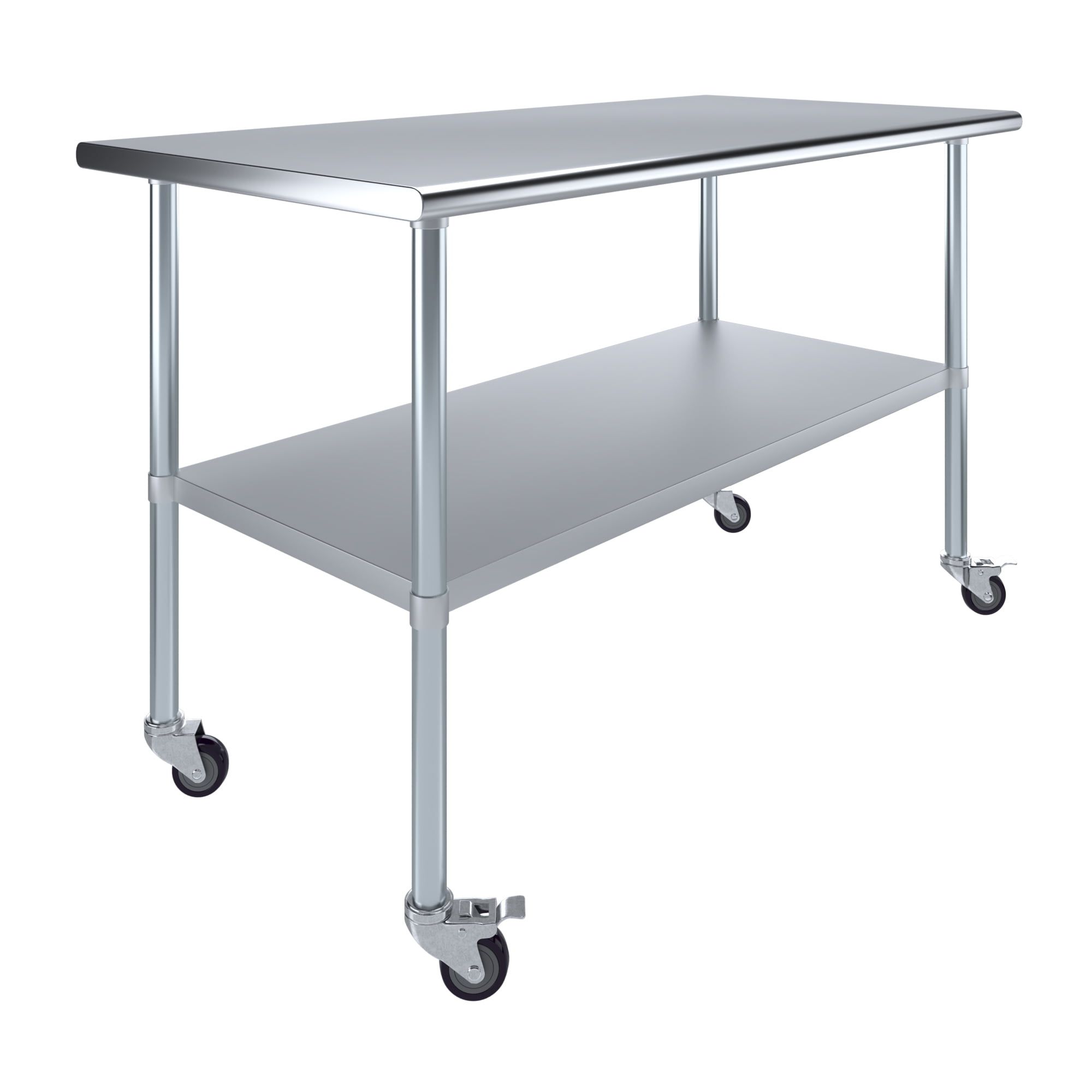 60" Stainless Steel Work Table with Undershelf and Casters