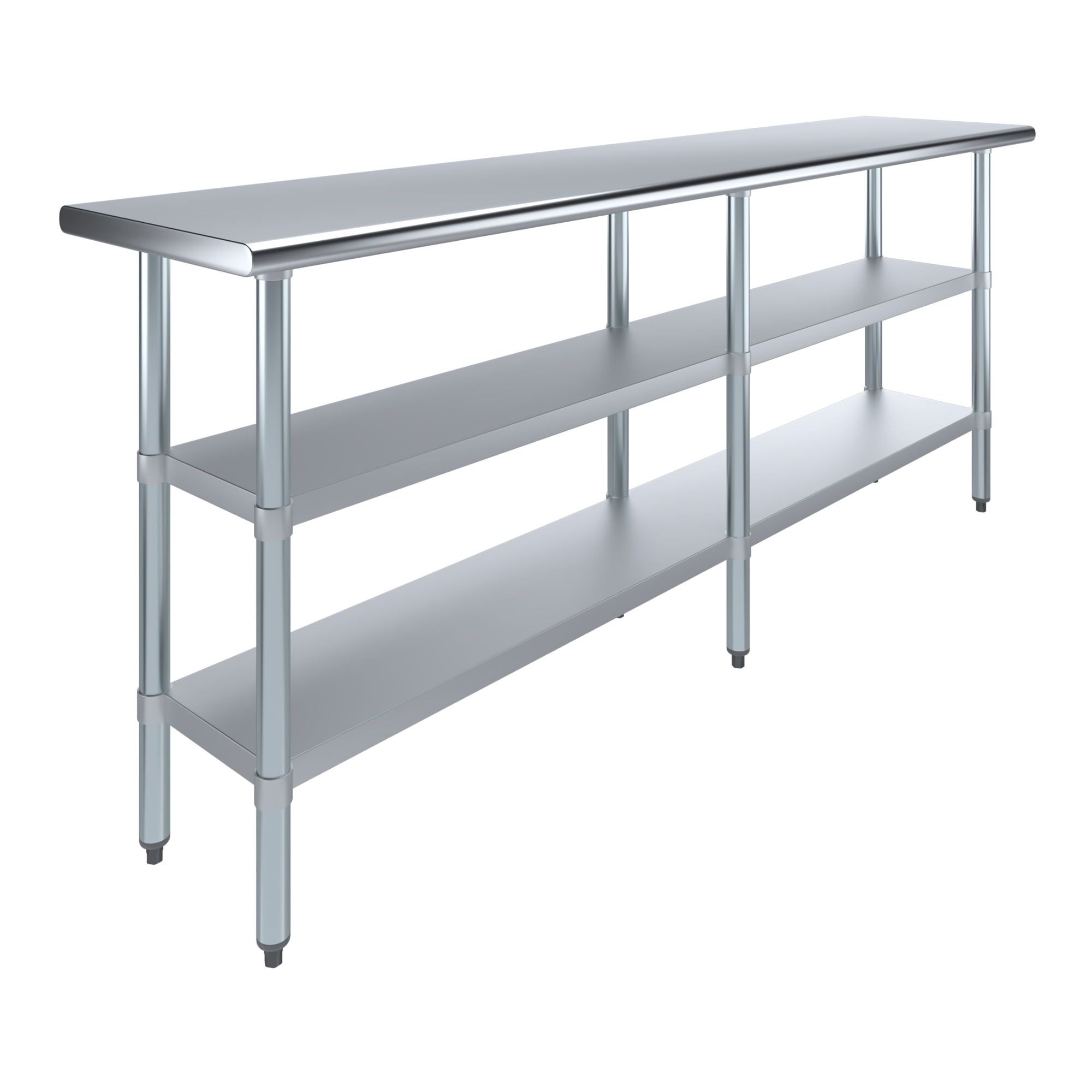 84" Stainless Steel Utility Work Table with Galvanized Undershelves