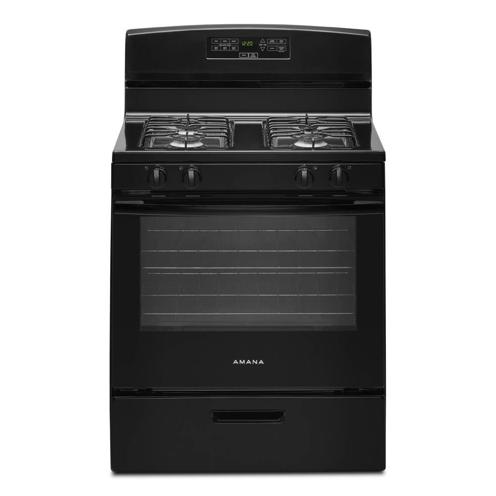 30-Inch Black Freestanding Natural Gas Range with Broiler Drawer