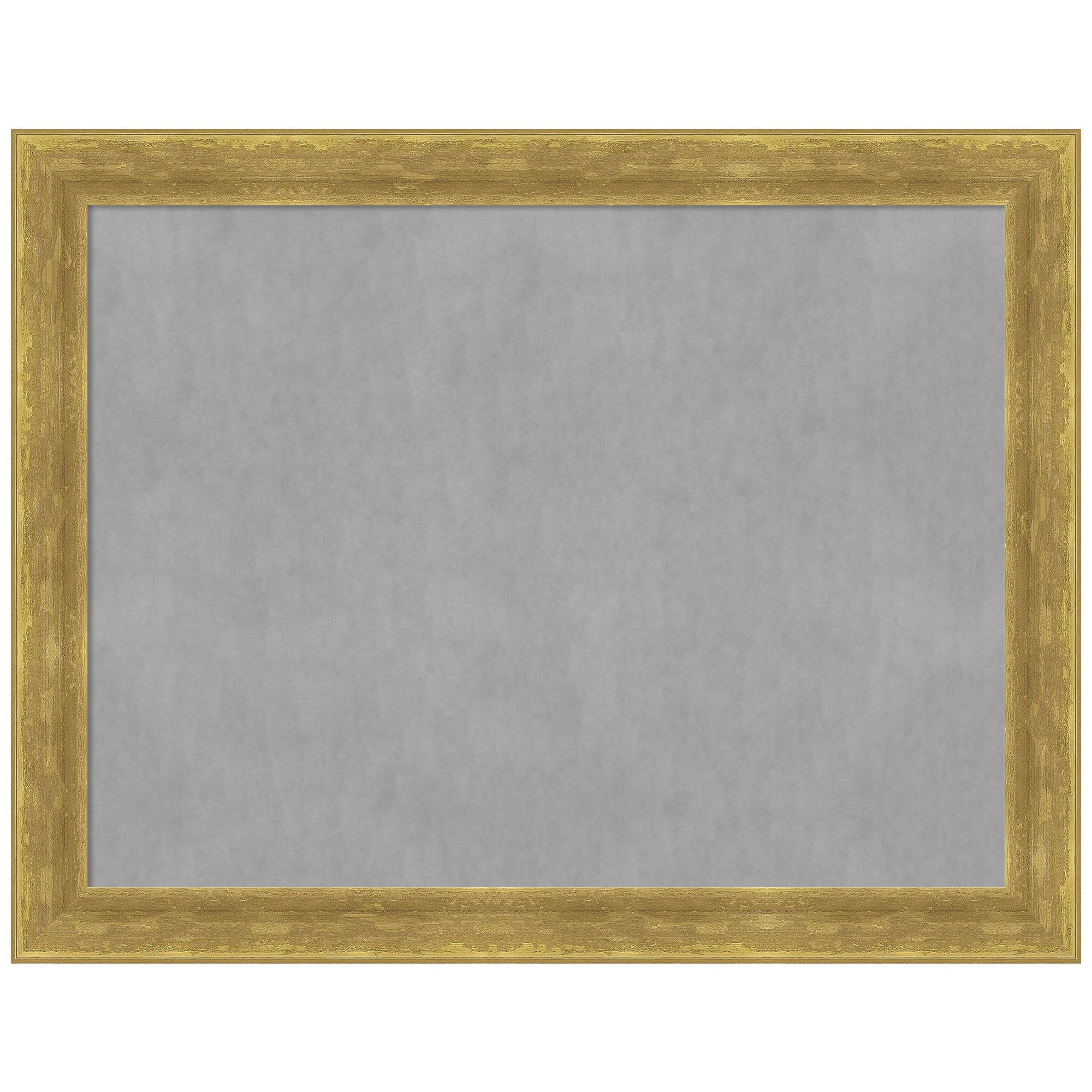 Gold Framed Grey Magnetic Memo Board with Wood Frame