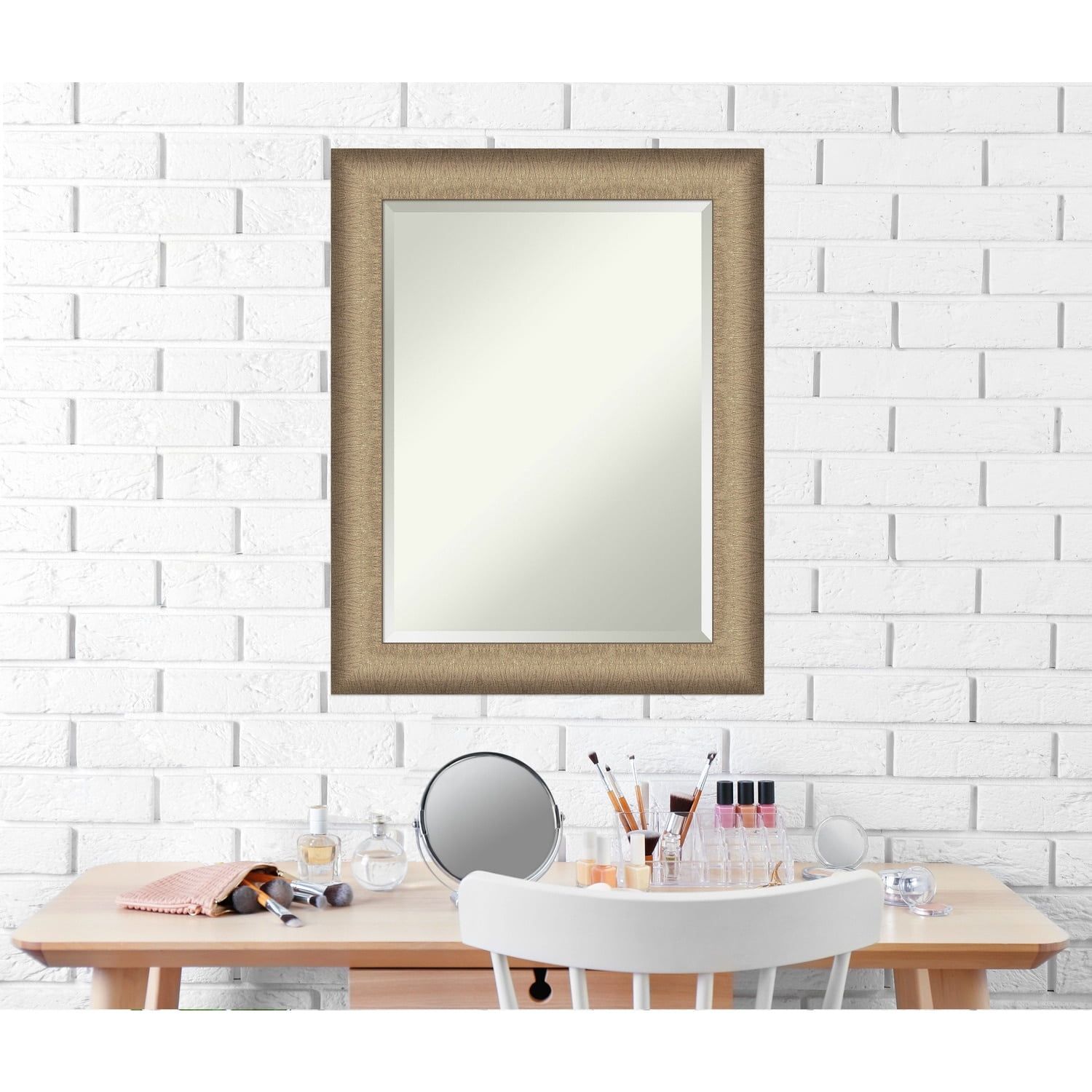 Elegant Brushed Bronze Rectangular Vanity Mirror 23 x 29 in